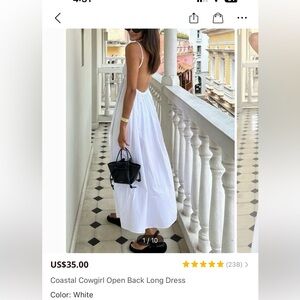 NWOT Commense White Backless Maxi Dress